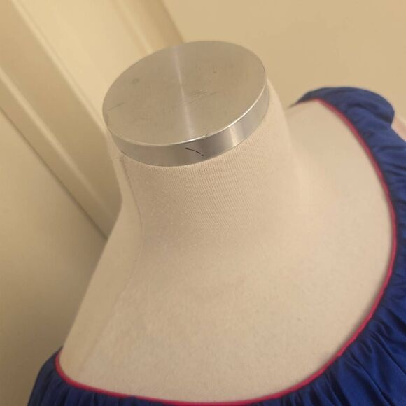 Mamo Howell for Liberty House Vtg. MuuMuu, Wht/Blue/Pink Floral, 3/4 Slv. EUC, L - Picture 9 of 16